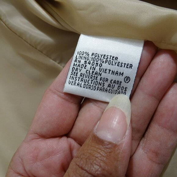 Vintage Le Suit 2 pc Gold Dress and Open Front Jacket Formal Women Size 12 FLAW - Picture 9 of 12